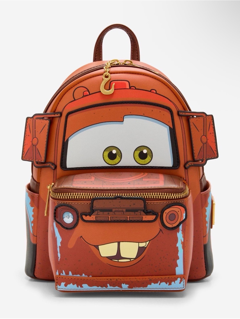 New Loungefly Disney Pixar Cars Figural Mater Light-Up Mini Backpack